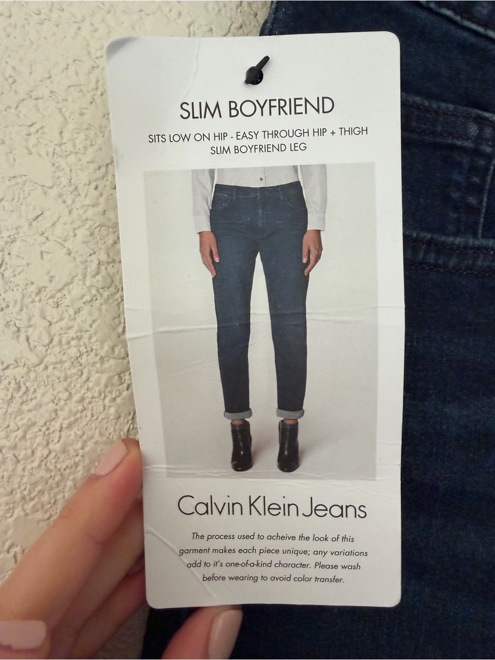 Calvin Klein Slim Boyfriend Jeans Women’s Size 10 Dark Wash NWT Stretch Denim - Picture 3 of 3